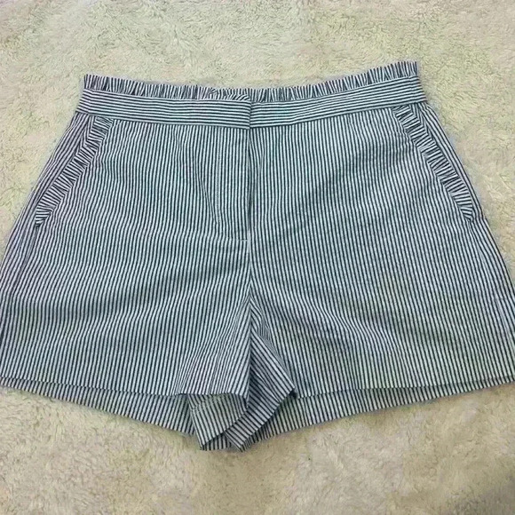 J.Crew Size‎ 8 Women Stripes Shorts Blue/ White - Picture 1 of 5